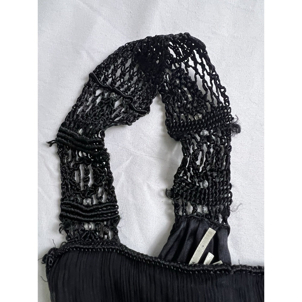 Max Studio Black 100% Silk Beaded Strap Sleeveless Shift Dress Women’s XS/S - Picture 10 of 11